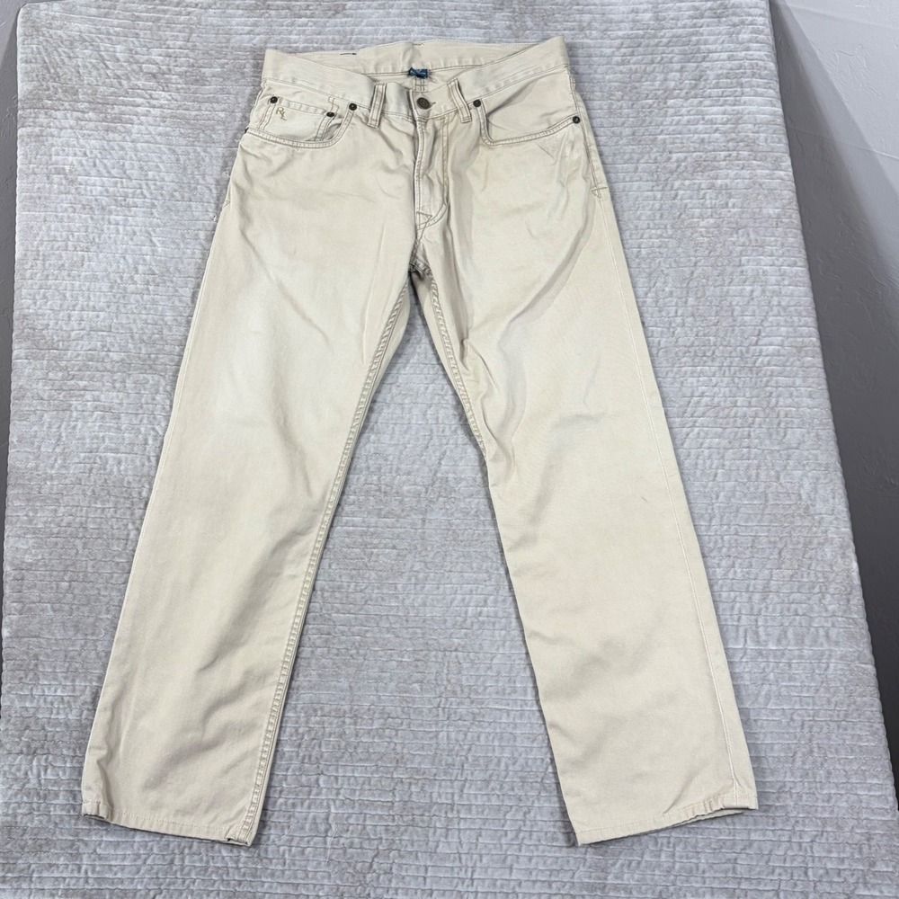 Polo Ralph Lauren 650 Straight Leg Chino Pants Mens 30x28 Tan Khaki Cotton Twill